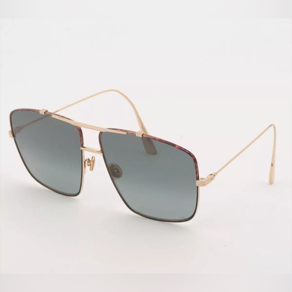 Dior Sunglasses Tortoise Frame With Gold Arms & Gold Brow Bar - Picture 2 of 6